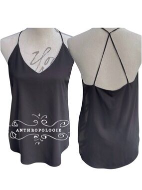 Anthropologie 12 Rue Collette Black Spaghetti Strap Cami Top (S)